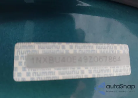 2009 Toyota Corolla из США, поврежденный, VIN 1NXBU40E49Z067864